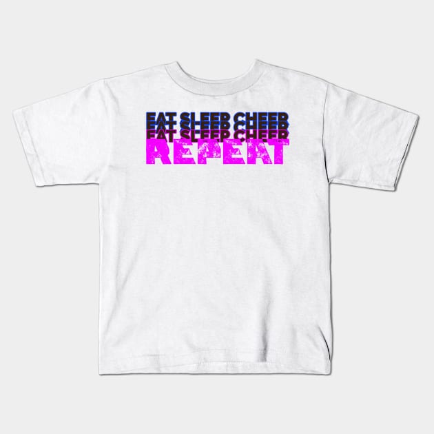 eat sleep cheer repeat Kids T-Shirt by aboss